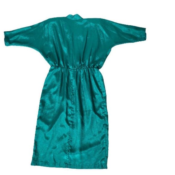 Vintage 80s 90s Erika's Place Green Dress - Picture 5 of 16